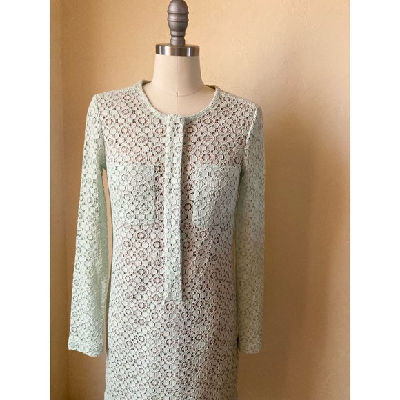 Victoria Beckham For Target Women's Dress Size XS Mint Green Lace Over Lay - Picture 2 of 8